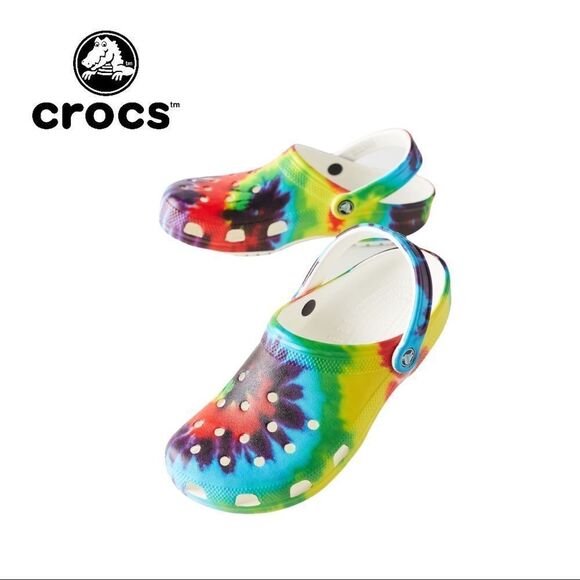 NEW Crocs Classic Tie-Dye Graphic Women's Men's Clogs 7 5 - Picture 3 of 5